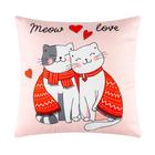 Подушка "Этель" Meow love, 40х40 см, велюр, 100% п/э 5309885 - фото 73248