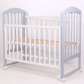 Кровать детская «Сильвия-2» , 120х60 см, колесо, качалка, цвет серый/белый