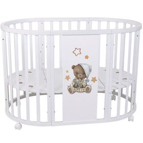 Кровать детская «Селена», 125х75 см, овальная, принт, цвет белый