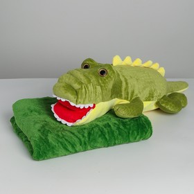Мягкая игрушка «Крокодил», с пледом, МИКС