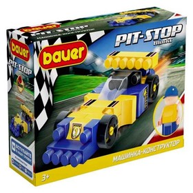Конструктор «Гоночная машина. Pit Stop», цвет: синий, жёлтый