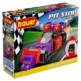 Конструктор «Гоночная машина. Pit Stop», цвет: фиолетовый, красный