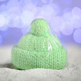 Бурлящая соль для ванны «Вязаная шапочка», зелёная, с ароматом миндаля