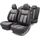 Авточехлы CUSHION COMFORT, материал эко-хлопок, 5 мм поролон, 3D крой, большой поясничный упор, 15 предметов, 5 подголовников, 2 кармана, 4 молнии, 4 торцевых клапана, AIRBAG черно-серый 5477273 - фото 97095