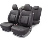 Авточехлы CUSHION COMFORT, материал эко-хлопок, 5 мм поролон, 3D крой, большой поясничный упор, 15 предметов, 5 подголовников, 2 кармана, 4 молнии, 4 торцевых клапана, AIRBAG чёрый 5477274 - фото 97098