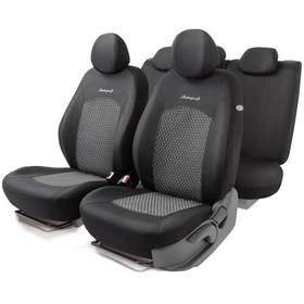Авточехлы JACQARD, материал жаккард, 2 мм поролон, 3D крой, 11 предметов, 5 подголовников, 2 молнии, AIRBAG жаккард полипропилен, расцветка "SKYNET" 5477283