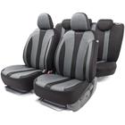 Авточехлы PERFORMANCE, материал hexagon polyester, 5 мм поролон, 3D крой, 15 предметов, 5 подголовников, 2 кармана, 4 молнии, 4 торцевых клапана, AIRBAG черно-серый 5477296 - фото 97146