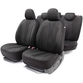 Авточехлы PERFORMANCE, материал hexagon polyester, 5 мм поролон, 3D крой, 15 предметов, 5 подголовников, 2 кармана, 4 молнии, 4 торцевых клапана, AIRBAG чёрый 5477298