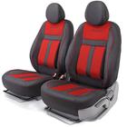 Накидки для передних сидений CUSHION COMFORT, эко-хлопок, 5 мм поролон, 3D крой, большой поясничный упор, 4 предмета, открытая спинка, закрытые торцы, 2 подголовника, AIRBAG черно-красный 5477343 - фото 97214