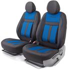 Накидки для передних сидений CUSHION COMFORT, эко-хлопок, 5 мм поролон, 3D крой, большой поясничный упор, 4 предмета, открытая спинка, закрытые торцы, 2 подголовника, AIRBAG черно-синий 5477345 - фото 97218