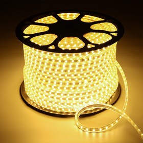 Светодиодная лента Ecola, 220В, SMD5050, 100 м, IP68, 14.4Вт/м, 60 LED/м, 14x7 мм, 2800К