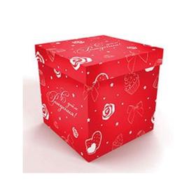 Коробка для воздушных шаров "С ДР", 60х60х60см, красная, набор 5шт.