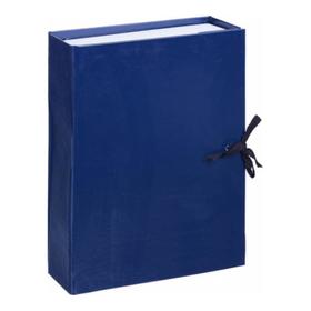 Короб архивный с завязками А4, корешок 80 мм Calligrata, бумвинил, синий, до 700 листов