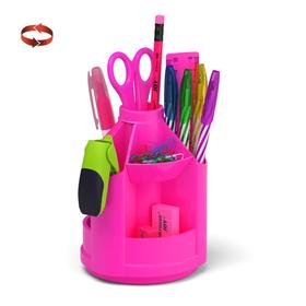 Набор настольный ErichKrause Mini Desk Neon Solid, 13 предметов, вращающийся, розовый 5477711