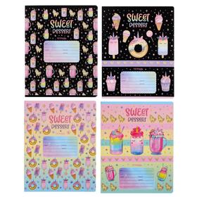 Notebook 24L cl Sweet dessert, oblong chalk cards, glitter, blofs, white 100% 4V MIX T5sk24_bl 9442