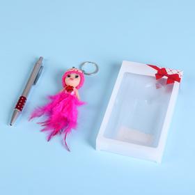 Набор подарочный 2в1 (ручка, брелок-кукла розовая), микс в Донецке