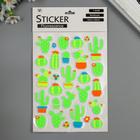 Наклейка EVA "Кактусы/Ламы" МИКС 25х14,5 см - фото 797294451