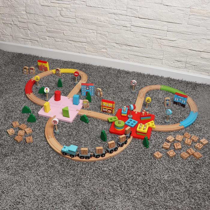 Набор железная дорога с развивающими элементами «Сказка», 60 × 40 × 8 см - фото 378790