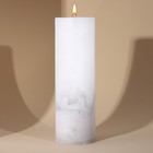 Свеча интерьерная белая с бетоном, 26 х 8 см - фото 6695646