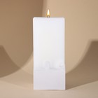 Свеча интерьерная белая с бетоном, 6 х 6 х 14 см - фото 6695649