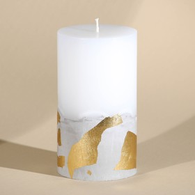 White interior candle with concrete (potal) 13 x 7 cm