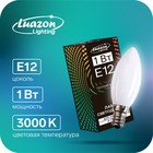 Led lamp, E12, 1 W, 220 V, for night lights and garlands, t-white