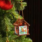 Toy for Christmas tree "House" small. with lighting, mix, 5x6, 5x5cm