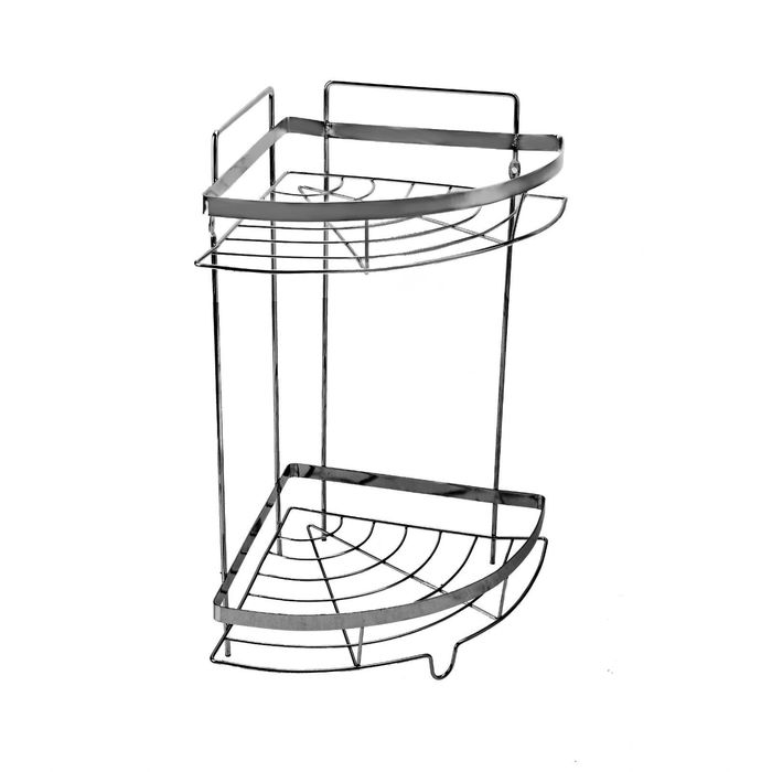 Полка 2х-ярусная угловая, цвет хром