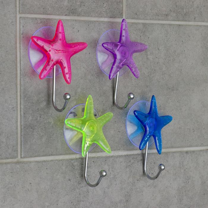 Крючок на вакуумной присоске «Звезда», цвет МИКС - фото 797596194
