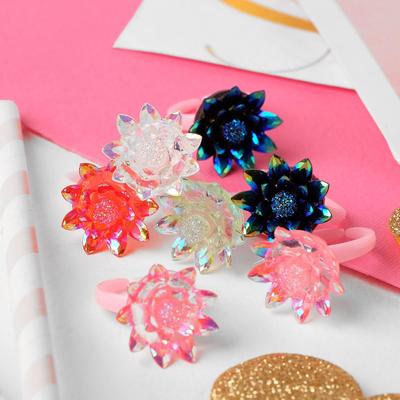 Ring children's "Vibracula" flowers of crystal, MIX color