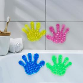 Мини-коврик для ванны «Рука», 13×11 см, цвет МИКС