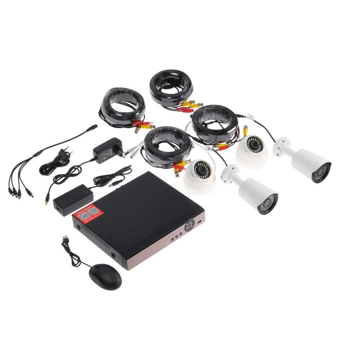 Комплект видеонаблюдения Si-Cam, HD, 2 внутренние, 2 наружные камеры, 2 Мп, без HHD - фото 138292