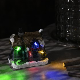 Светодиодная фигура «Дом», керамика, батарейки АААх3, свечение мульти