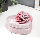 Jewelry box textile heart "Flowers with ribbon" 7x15, 5x18 cm
