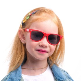 Очки солнцезащитные детские "OneSun", на пружине, uv 400, 12.7 х 2.6 х 4 см, линза 4 х 5.4 см, красн