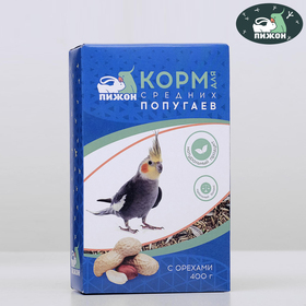 Корм "Пижон" для средних попугаев, с орехами, 400 г (2 шт)