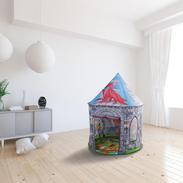 Палатка детская игровая «Замок с драконом» 100×100×135 см - фото 252482