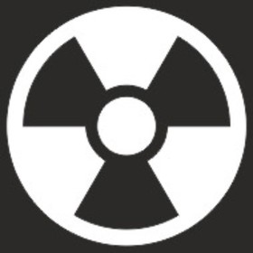 Наклейка БЛИКЕР термо плоттер Знак радиации, 50х50 мм, цвет серебро, Skyway, Л1839