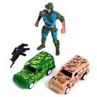 Набор игровой «Армия», 2 машинки и 1 солдат, инерция, МИКС - фото 107958679 Набор игровой «Армия», 2 машинки и 1 солдат, инерция, МИКС - фото 107958679