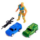 Набор игровой «Армия», 2 машинки и 1 солдат, инерция, МИКС - фото 107958680 Набор игровой «Армия», 2 машинки и 1 солдат, инерция, МИКС - фото 107958680