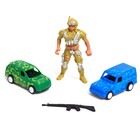 Набор игровой «Армия», 2 машинки и 1 солдат, инерция, МИКС - фото 107958684 Набор игровой «Армия», 2 машинки и 1 солдат, инерция, МИКС - фото 107958684