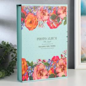 Фотоальбом на 300 фото 10х15 см "Мелкий горох и цветы" в коробке МИКС 33,5х23х5,2 см