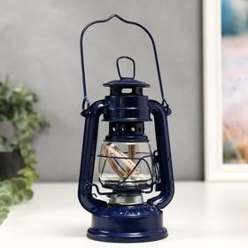 Керосиновая лампа декоративная синий 9,7х12,5х19 см