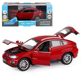 Машина металлическая BMW X6 1:26, открываются двери, капот и багажник, цвет бордовый