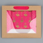 Пакет крафтовый с пластиковым окном «Фламинго», 24 х 20 х 11см 4766894