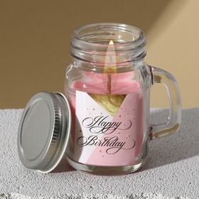 Свеча в банке Happy Birthday, 7,3 х 8 х 5 см в Донецке