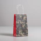 Пакет подарочный крафт «Настоящий мужчина», 12 × 21 × 9 см 5134135