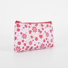 Simple cosmetic bag Flowers, 18*2,5*10, zippered Department, print, white