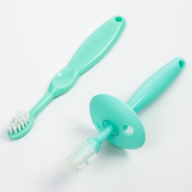 Набор: зубная щетка и щетка-массажер для малышей, цвет МИКС