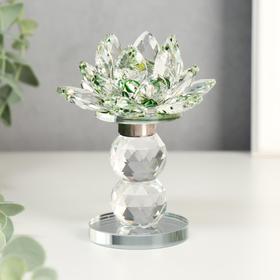 Souvenir glass "Lotus on a pedestal" rotates, green 10, 5x8, 5x8, 5 cm